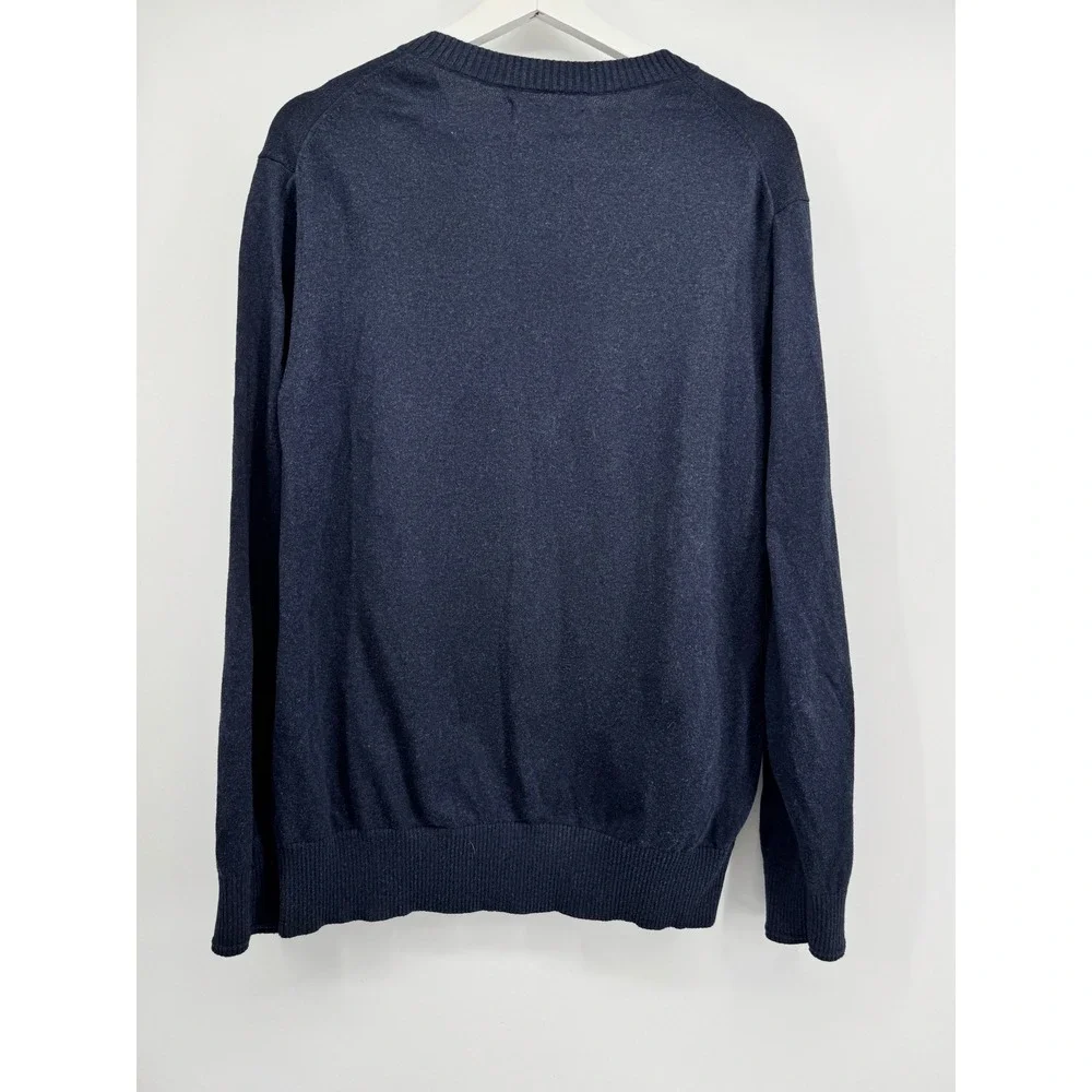 Everlane Mens Navy Blue Organic Cotton Coolmax Crewneck Sweater Size L Large